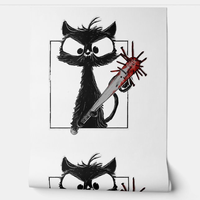 黒猫野球ホラーハロウィーン 壁紙 (ほどく)