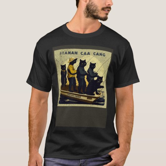黒猫釣り部 Tシャツ (正面)