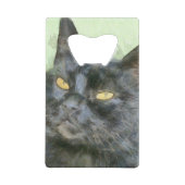 黒猫鉛筆アート クレジットカード栓抜き (正面)