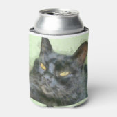 黒猫鉛筆アート 缶クーラー (缶正面)