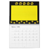 黒猫顔カレンダー（メモ付き） カレンダー (2月 2026)