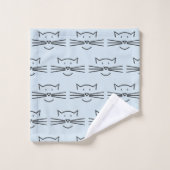 黒猫顔輪郭デザインバスタオルセット バスタオルセット (ウォッシュタオル)