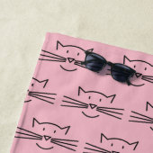 黒猫顔輪郭デザインビーチタオル ビーチタオル (インサイチュ)