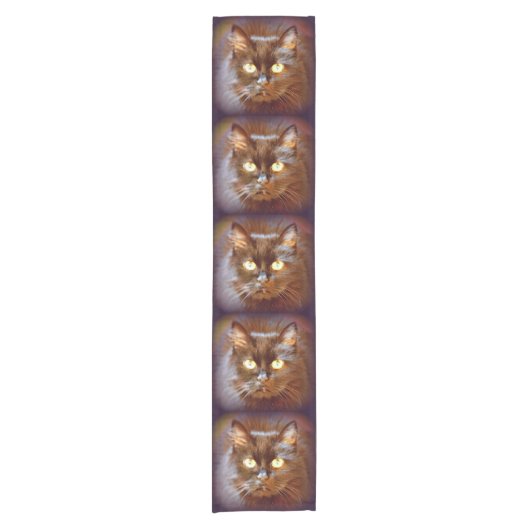 黒猫顔 ショートテーブルランナー (正面)