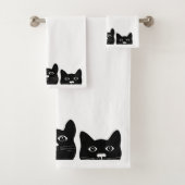 「黒猫顔」タオルがセット バスタオルセット (インサイチュ)
