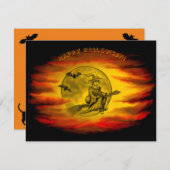 黒猫飛んでいるの魔女ハロウィーンの夜 (正面/裏面)