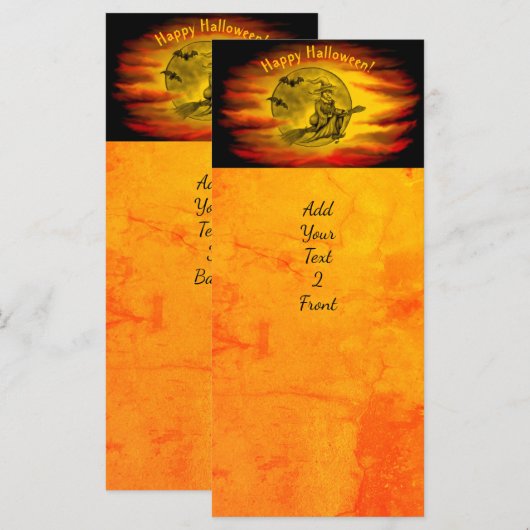 黒猫飛んでいるの魔女ハロウィーンの夜 (正面/裏面)