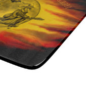 黒猫飛んでいるの魔女ハロウィーンの夜 カッティングボード (角)