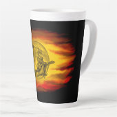 黒猫飛んでいるの魔女ハロウィーンの夜 カフェラテマグ (右アングル)