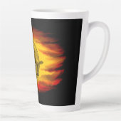 黒猫飛んでいるの魔女ハロウィーンの夜 カフェラテマグ (右)