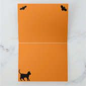 黒猫飛んでいるの魔女ハロウィーンの夜 カード (内部)