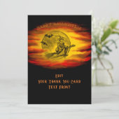 黒猫飛んでいるの魔女ハロウィーンの夜 サンキューカード (スタンド正面)