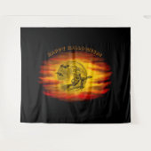 黒猫飛んでいるの魔女ハロウィーンの夜 タペストリー (正面(横))