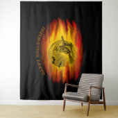 黒猫飛んでいるの魔女ハロウィーンの夜 タペストリー (インサイチュ)