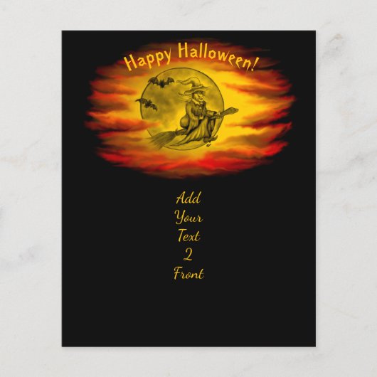 黒猫飛んでいるの魔女ハロウィーンの夜 チラシ (正面)