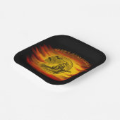 黒猫飛んでいるの魔女ハロウィーンの夜 ペーパープレート (傾斜あり)