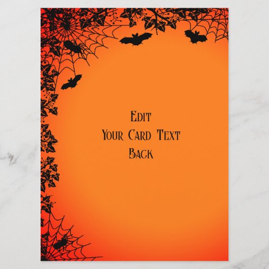 黒猫飛んでいるの魔女ハロウィーンの夜 メニュー (裏面)