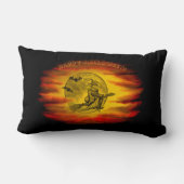 黒猫飛んでいるの魔女ハロウィーンの夜 ランバークッション (裏面)