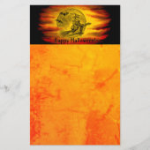 黒猫飛んでいるの魔女ハロウィーンの夜 便箋 (正面)