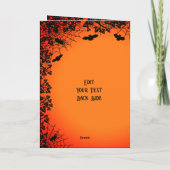 黒猫飛んでいるの魔女ハロウィーンの夜 招待状 (裏面)