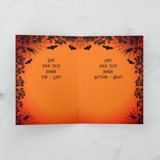 黒猫飛んでいるの魔女ハロウィーンの夜 招待状 (内部)