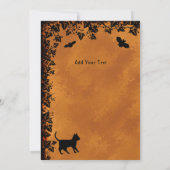 黒猫飛んでいるの魔女ハロウィーンの夜 招待状 (裏面)