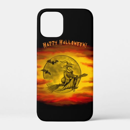 黒猫飛んでいるの魔女ハロウィーンの夜 Case-Mate iPhoneケース (裏面)
