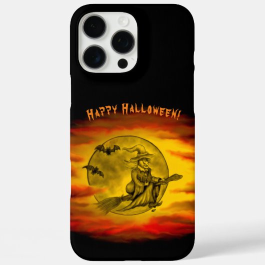 黒猫飛んでいるの魔女ハロウィーンの夜 Case-Mate iPhoneケース (裏面)