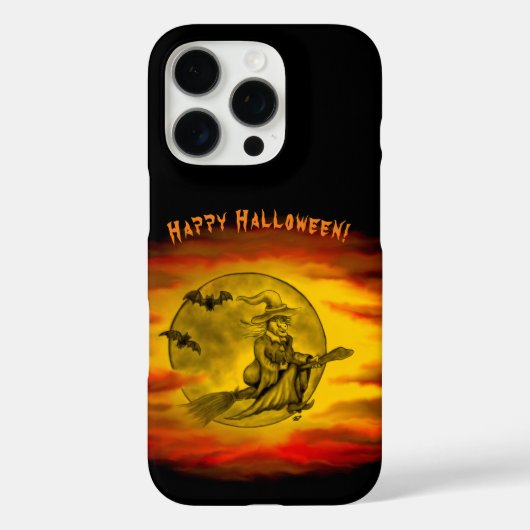 黒猫飛んでいるの魔女ハロウィーンの夜 Case-Mate iPhoneケース (裏面)