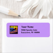 黒猫飛んでいる学校カスタムハロウィンラベル ラベル (インサイチュ)