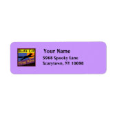 黒猫飛んでいる学校カスタムハロウィンラベル ラベル (正面)