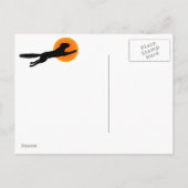 黒猫飛んでいる学校ヴィンテージハロウィン葉書 ポストカード (裏面)