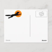 黒猫飛んでいる学校ヴィンテージハロウィン葉書 ポストカード (裏面)