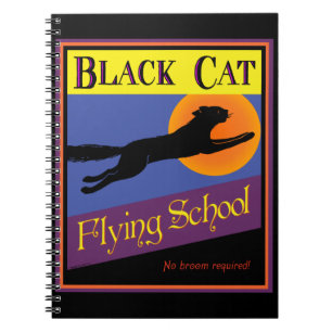 黒猫飛んでいる通学手帳 ノートブック