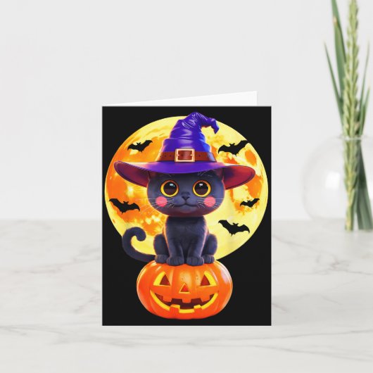 黒猫魔女カボチャハロウィンコスチューム秋 カード (正面)