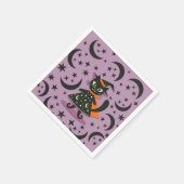 黒猫魔女パープルムーンスターズハロウィンパーティー スタンダードカクテルナプキン (角)