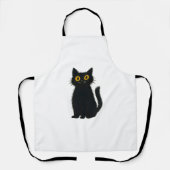 黒猫魔法 – かわいいハロウィーンと神秘的な猫芸術 エプロン (正面)