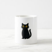 黒猫魔法 – かわいいハロウィーンと神秘的な猫芸術 コーヒーマグカップ (中央)