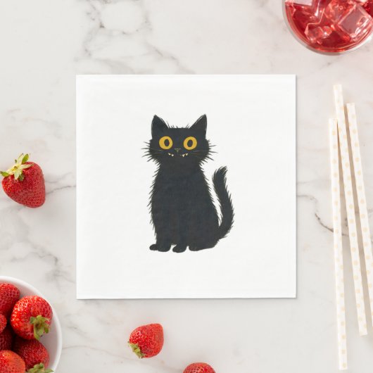 黒猫魔法 – かわいいハロウィーンと神秘的な猫芸術 スタンダードランチョンナプキン (インサイチュ)