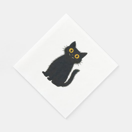 黒猫魔法 – かわいいハロウィーンと神秘的な猫芸術 スタンダードランチョンナプキン (角)