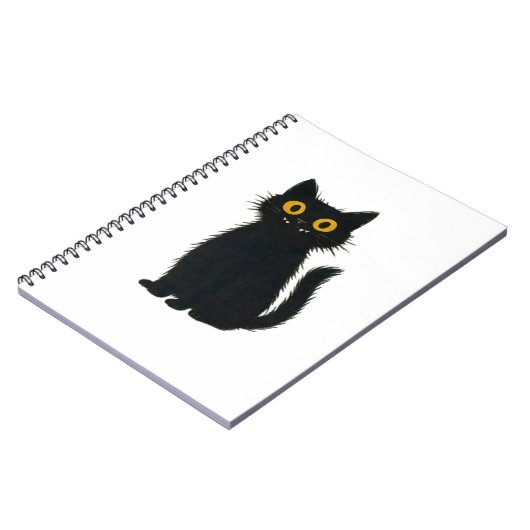 黒猫魔法 – かわいいハロウィーンと神秘的な猫芸術 ノートブック (左側)