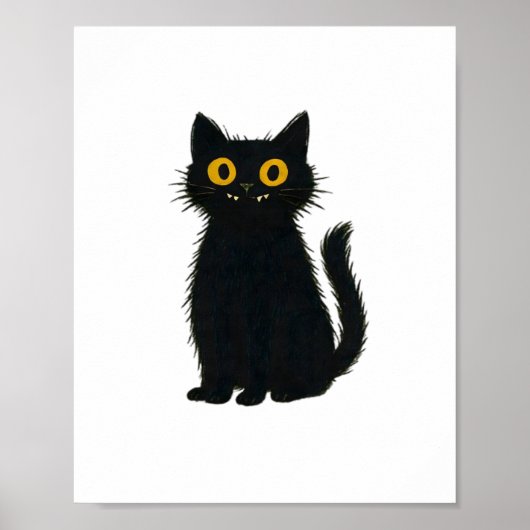 黒猫魔法 – かわいいハロウィーンと神秘的な猫芸術 ポスター (正面)