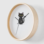 黒猫魔法 – かわいい&ハロウィン不気味猫アート 壁時計 (傾斜)