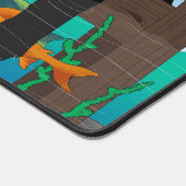 黒猫魚釣りオフ波止場 デスクマット (コーナー)