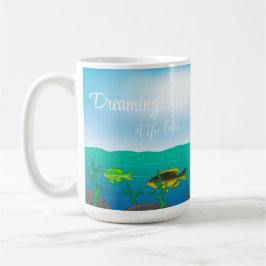 黒猫魚釣り大 コーヒーマグカップ