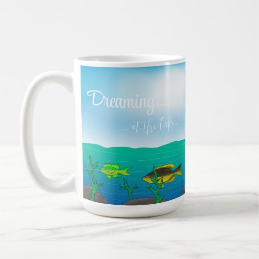 黒猫魚釣り大 コーヒーマグカップ (左)