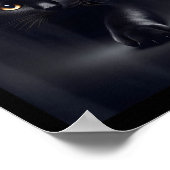 黒猫黄色い目 ポスター (角)