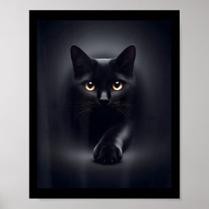 黒猫黄色い目 ポスター