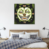黒猫13クロックハロウィーン キャンバスプリント (インサイチュ (寝室))