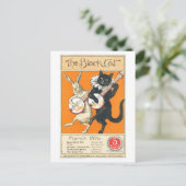 黒猫1896年3月、ヴィンテージ猫アート ポストカード (スタンド正面)